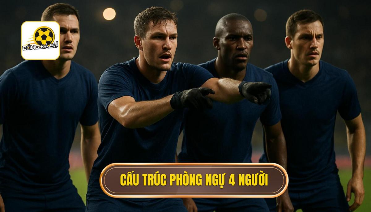 Sơ đồ hậu vệ 4 người: Nền tảng kinh điển và sự tiến hóa trong bóng đá hiện đại 1 Cấu trúc cốt lõi của hàng phòng ngự 4 người